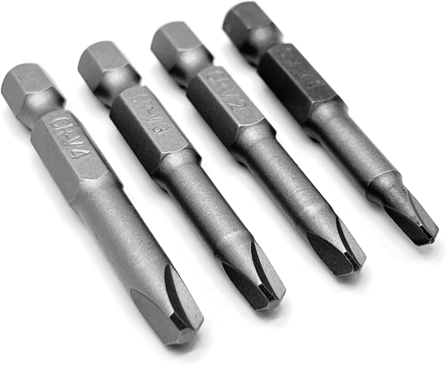 Y-Type Tri-Wing Drive Screwdriver Insert Bit Set in 4 Different Sizes, Durable CR-V Steel, #1#2#3#4 Sizes, 2" Long Shank with Standard 1/4" Hex Drive
