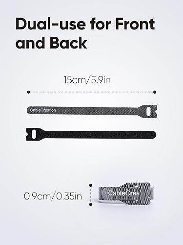 Miniatura 2 de CableCreation 100 bridas de sujeción reutilizables, de 6 pulgadas ajustables de alta calidad, correas de gestión de cables de nailon, cintas de