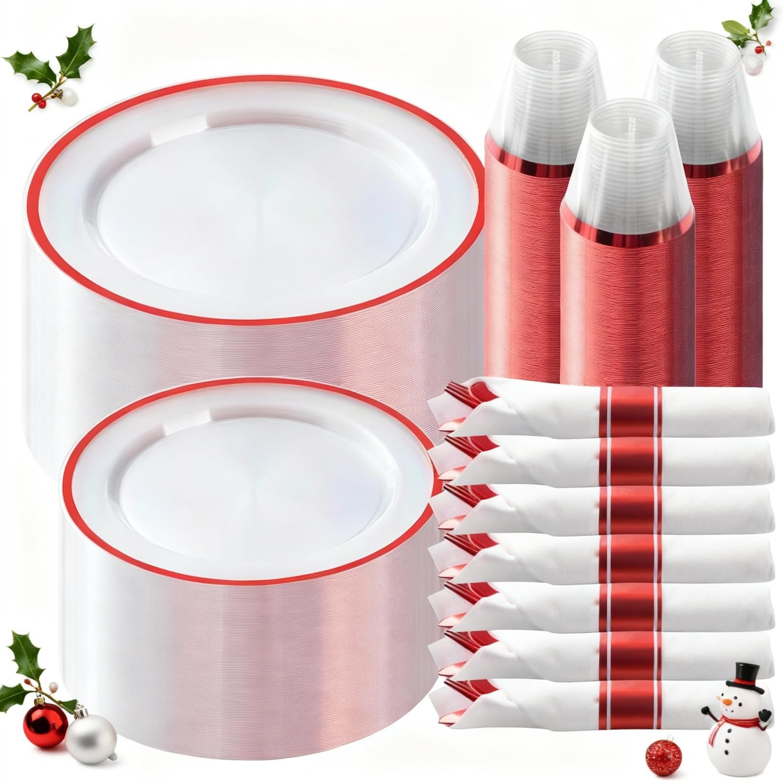 Locker.Ink | Elevate Your New Year Celebration with 24 Must-Have Party Tableware Essentials Goodluck 350-Piece Red Set