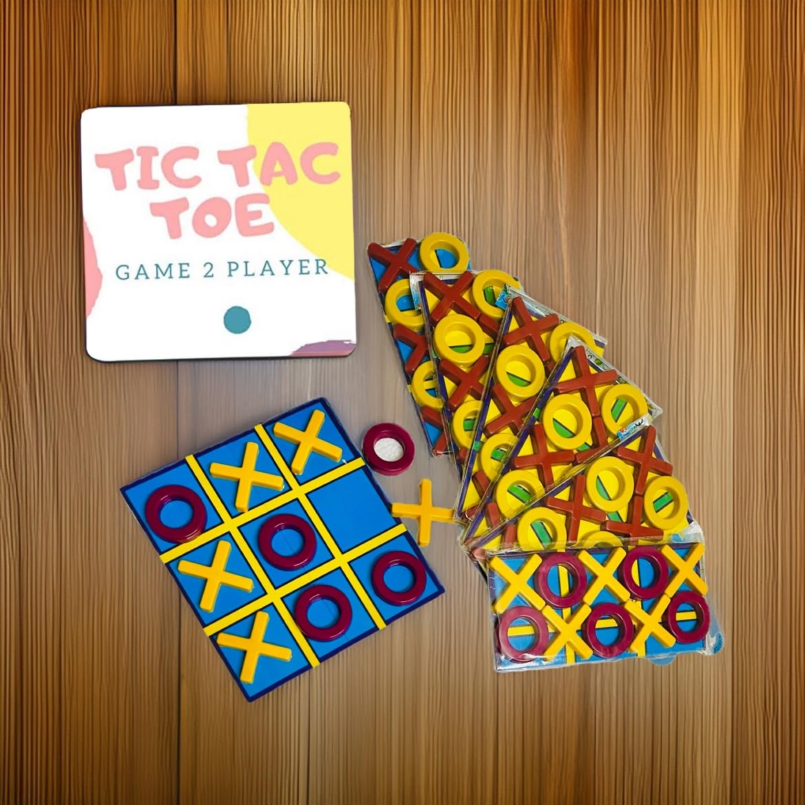 Rarejoy Set of 6 Tic Tac Toe 3D Return Gifts for Kids Birthday Strategic Board Game, Birthday Party Mind Challenging Cross & Zero Board Game for Kids & Adults 2