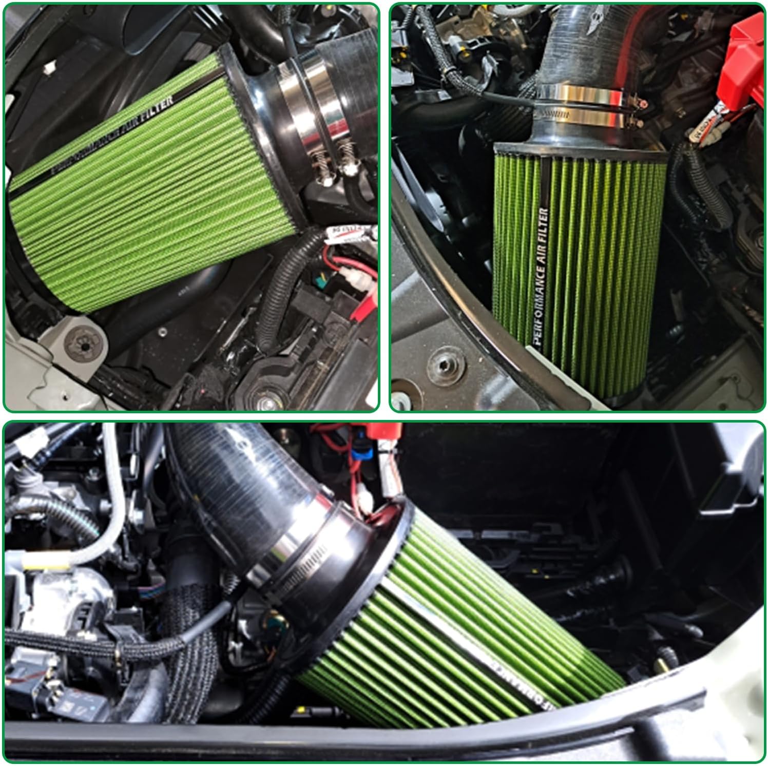 4 inch Cone Intake Filter for Engine Cold Air Inlet 76mm 89mm 101mm Performance Filters Universal for Racing Sport Car 3 Sizes in 1