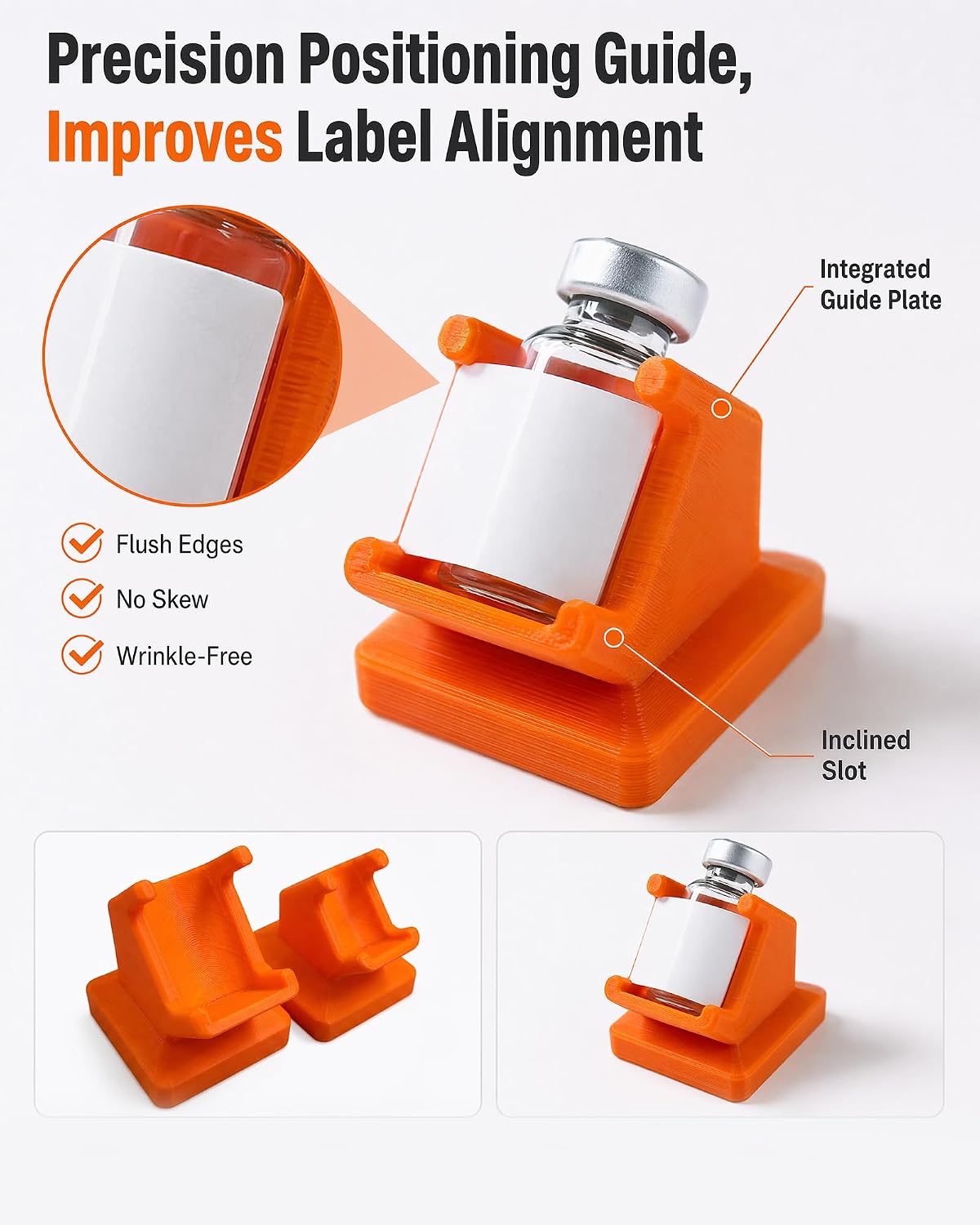 2Pcs Vial Label Applicator Tool for 3mL & 10mL, Precision Alignment Guide | Bottle Labeling Application Tool for 3mL (40x20mm Labels) and 10mL(50x30mm Labels) for Fast Batch Labeling, Lab, DIY, Home