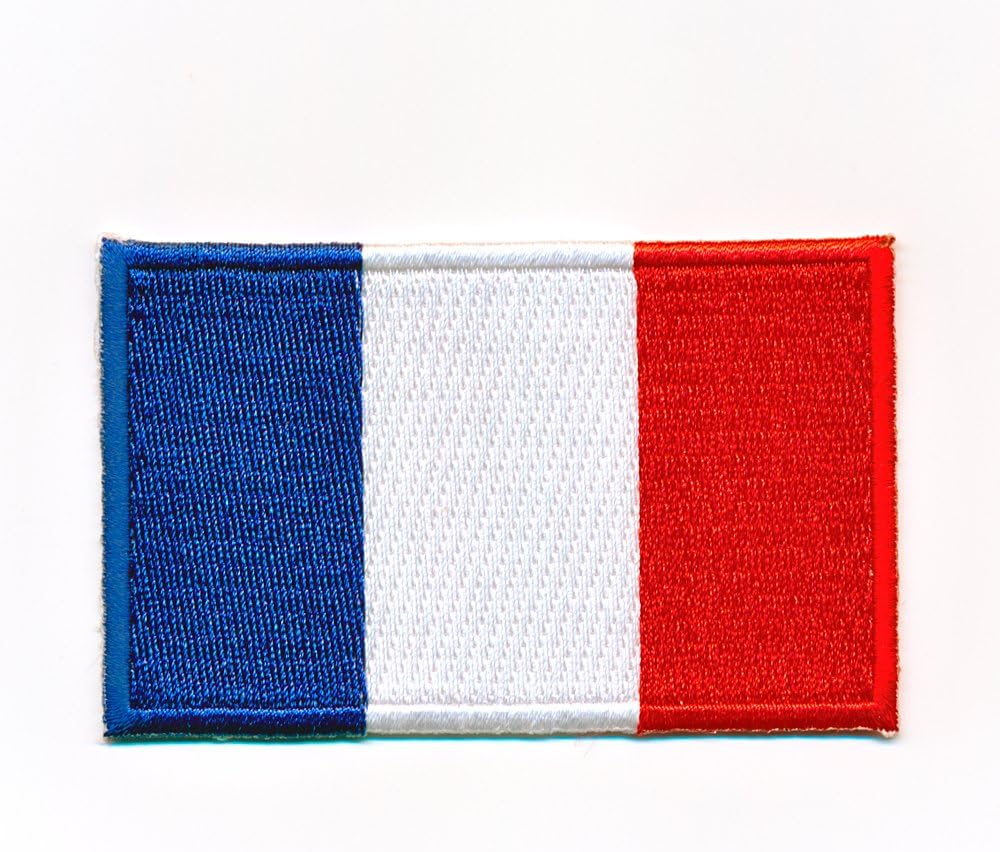 Flag France Paris Lyon France Flag Sew-On Patches for Clothing, Iron-On Sew On Patch 0910 x 80 x 50 mm