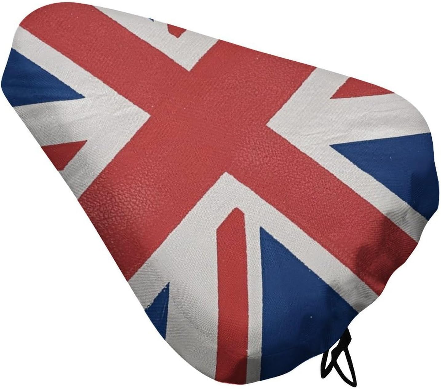 Soft Padded British Flag Bike Seat Cover, Waterproof Comfort Cushion for Men Women with Drawstring, Extra Wide Stationary Bike Seat Cushion Fit for Bicycle Mountain Exercise Road Bikes