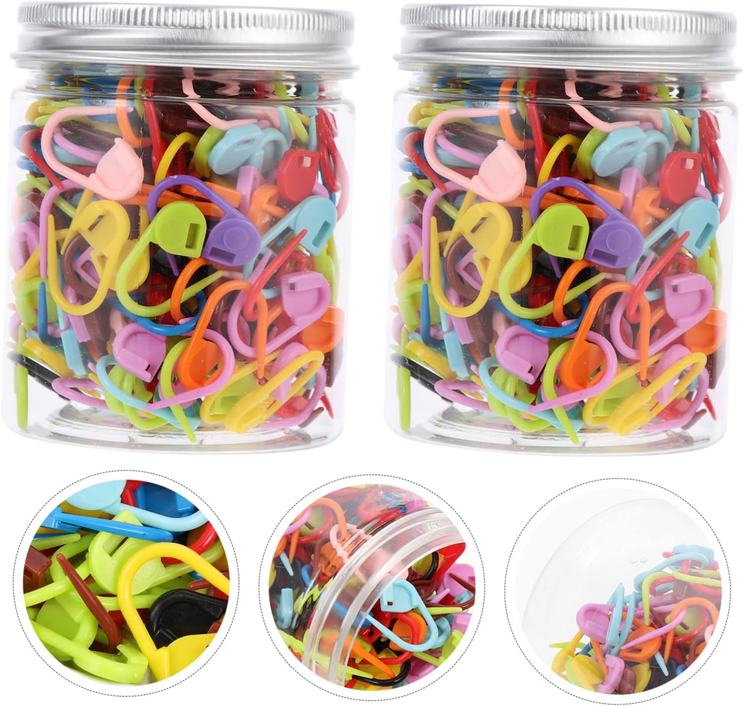Lurrose 2sets Crochet Markers Knitting Needle Stoppers for DIY Projects 2boxes*2