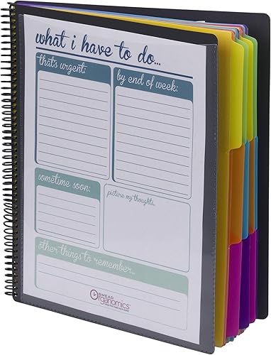 Vista 12 de Smead Organizador de proyectos, 24 bolsillos, gris con pestañas brillantes surtidas, poliéster resistente a desgarros, pestañas de corte 1/3