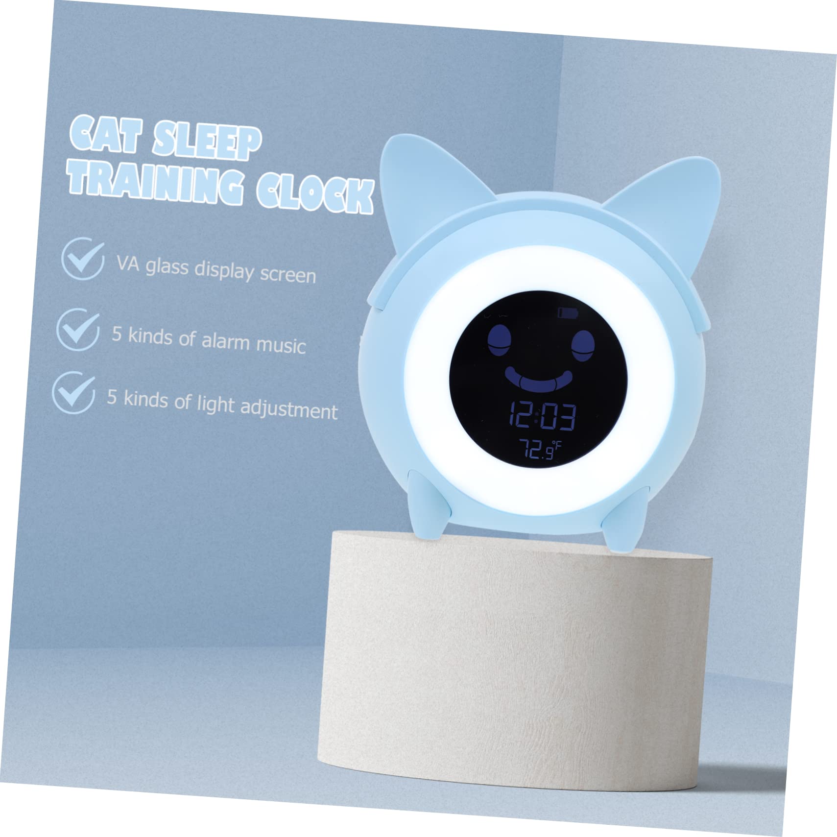 MAGICLULU Creativo Reloj Despertador Digital Luz Nocturna Azul para Niños
