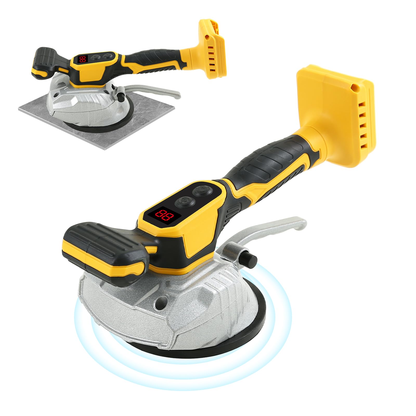 Tile Vibration Tool Compatible with Dewalt 18V/20V Battery, Cordless Handheld Tile Vibration Leveling Tiling Machine with 8 Speed and Digital Display for Floor Tile Wall (Battery Not Included)