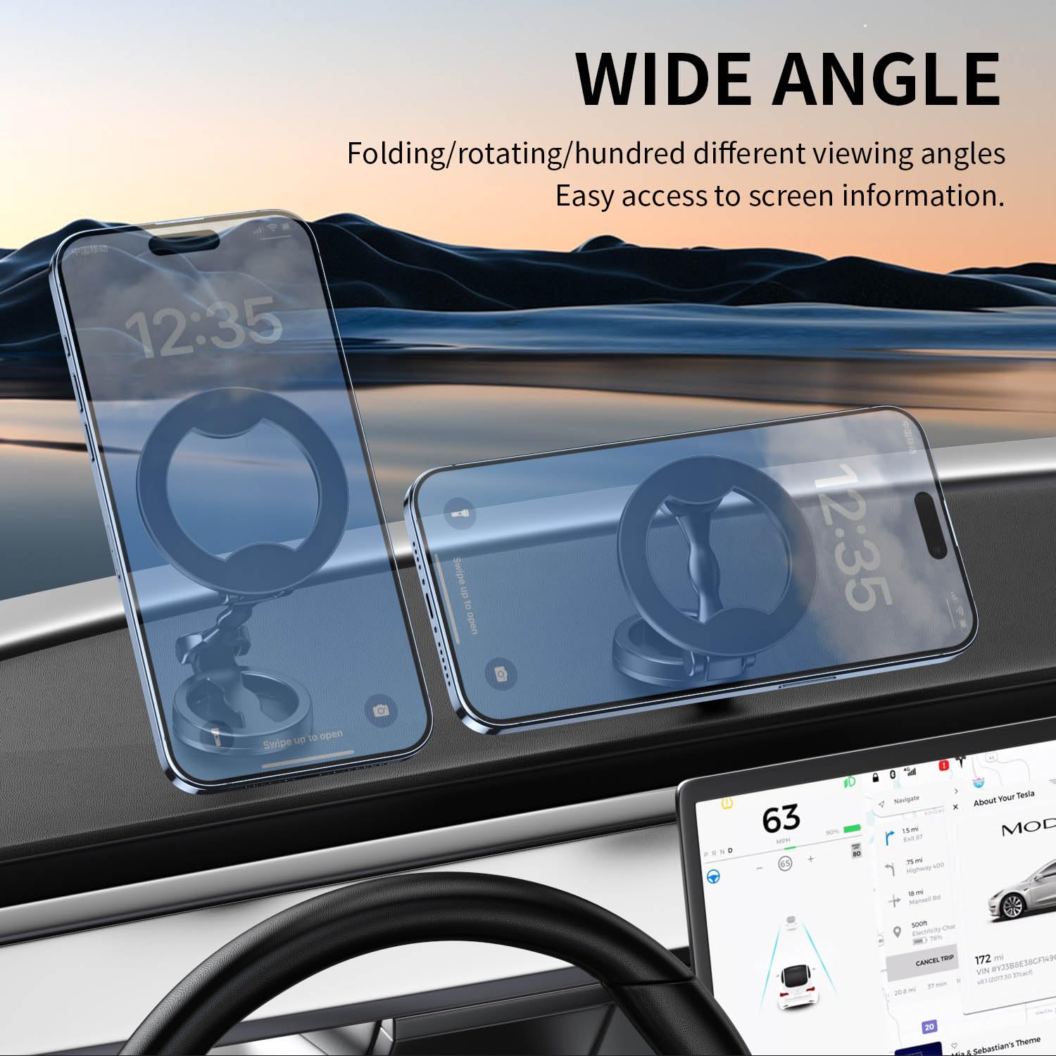 Supporto Magnetico Per Auto Con MagSafe - Rotazione 360°, Compatibile Con IPhone E Android - Foto 4