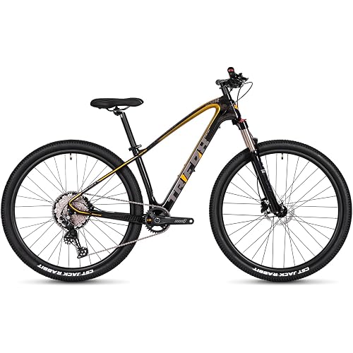 TRIFOX Carbon Fiber Mountain Bike with Shimano M6100 Deore Groupset 12-Speed,Carbon Fiber Frame,Hydraulic Fork 130mm Travel,29er Mountain Bike for Adult 17/19 inch