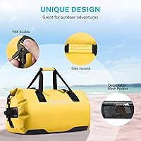 Vista 4 de Gonex Bolsa de lona impermeable extra grande de 40 L, 60 L, 80 L, bolsa de lona seca de viaje, bolsa resistente con correas y asas duraderas