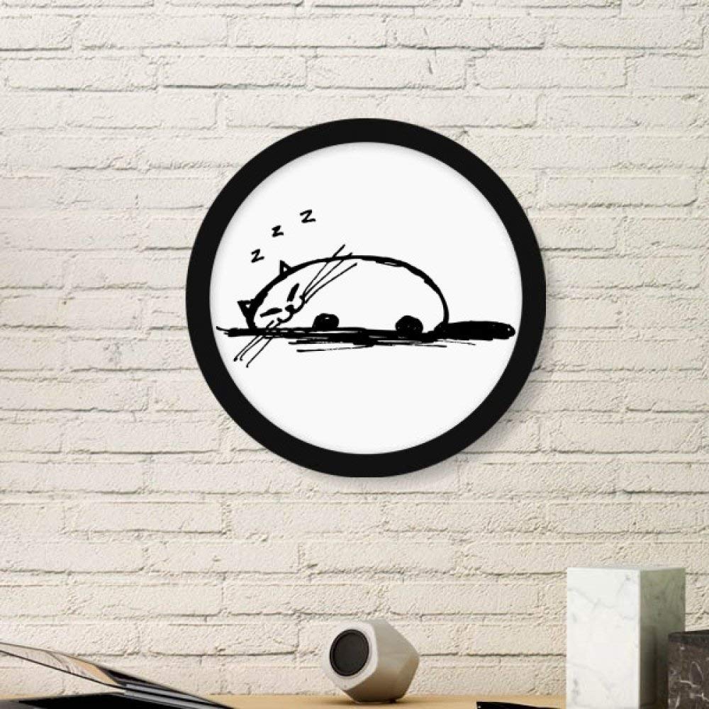 Cadre Peinture Chat Lourd Sourire Décoration Murale Noire DIYthinker