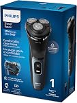 Philips Shaver 3000 Series, Wet and Dry Electric Shaver, SkinProtect Technology, Pop-up Trimmer, P-cap, Deep Blue, Model S3144/00