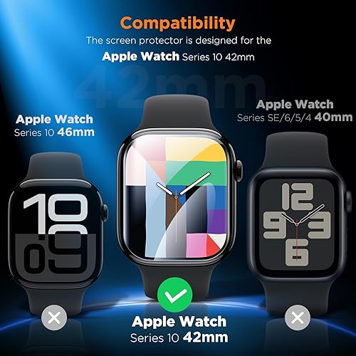 Miniatura 125 de LK Paquete de 8 protectores de pantalla para Apple Watch de 1.732 pulgadas Series 6/5 SE2 [película suave mejorada] [autorreparación] película