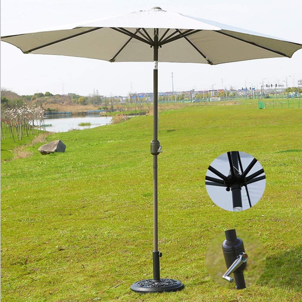 Parasol ogrodowy z korbą aluminiową 2,7 m, parasol z uchylnym baldachimem, w wersji standardowej, składany z korbką, na balkon, taras, parasol ogrodowy, osłona przeciwsłoneczna