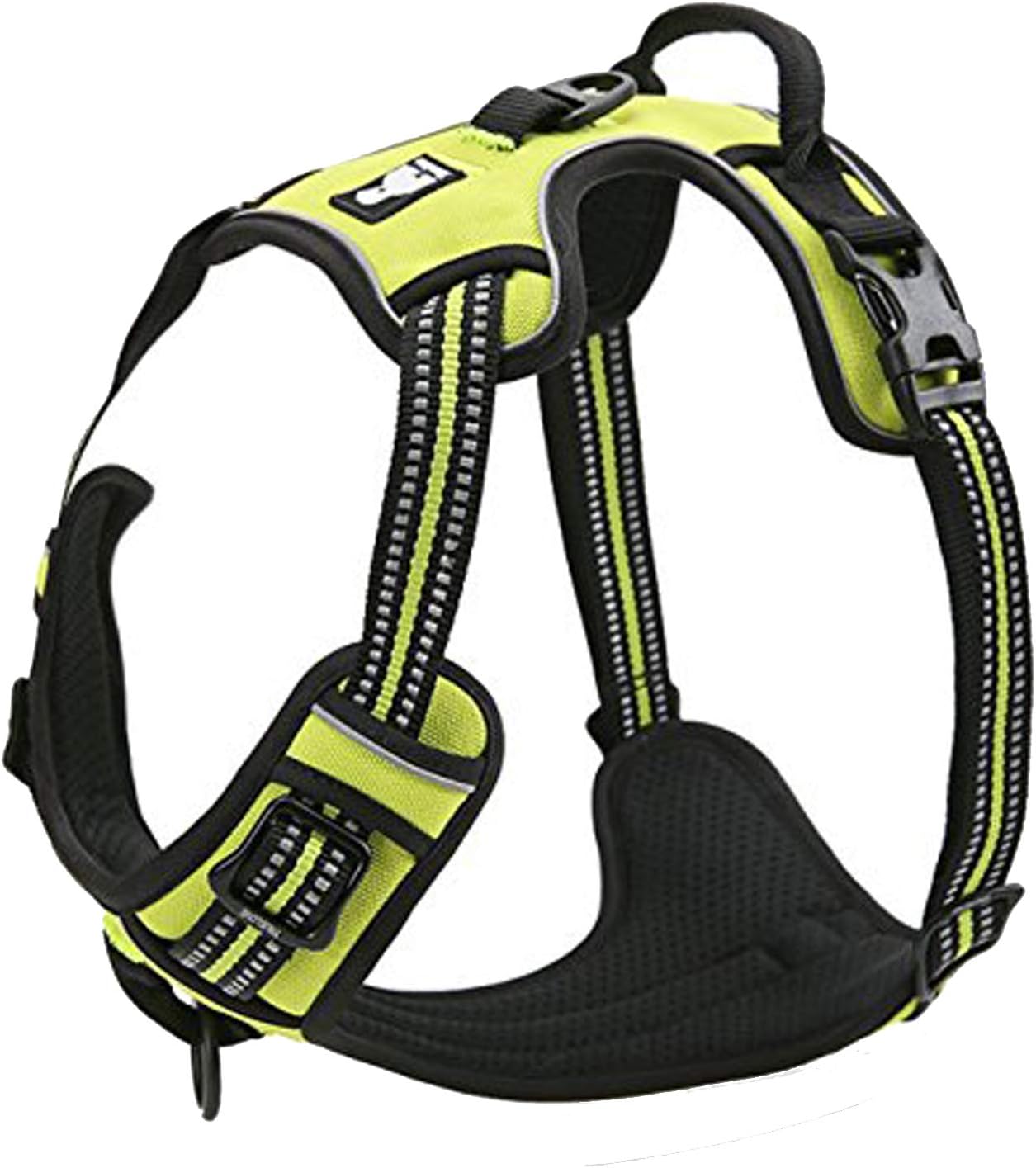 TRUE LOVE Adjustable No-Pull Dog Harness Reflective Pup Vest Harnesses Comfortable Control Brilliant Colors Truelove TLH5651(Neon Yellow,M)