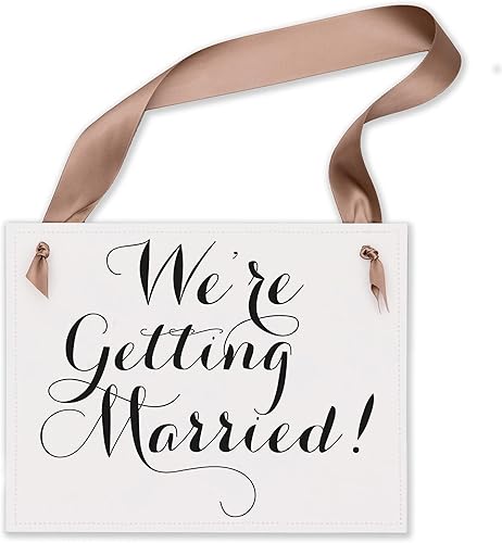 We're Getting Married Sign Engagement Announcement Banner