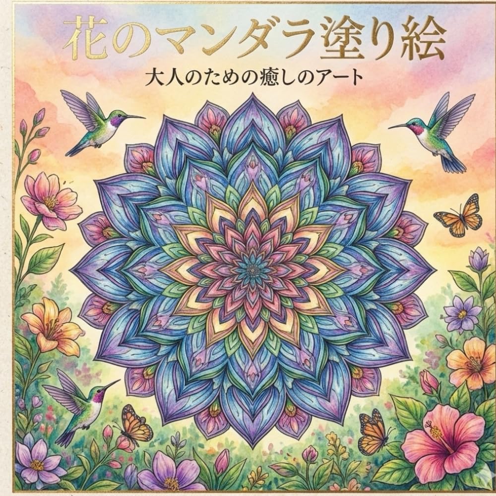 花ひらく、癒やしのマンダラ塗り絵