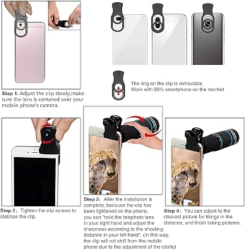 Phone Camera Lens Kit 10 in 1 for iPhone Samsung Pixel Android, 22X Telephoto Lens, 0.62X Super Wide Angle Lens&25X Macro Lens, 235 Fisheye,Kaleidoscopes, Starlight,Tripod,for Most Smartphone Black