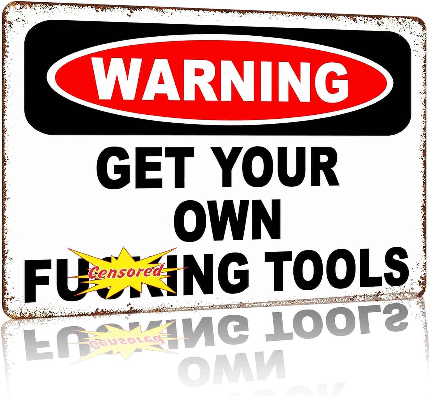 Funny Tool Warning for Workshop Aluminum Metal Sign 8 x 12 Inch