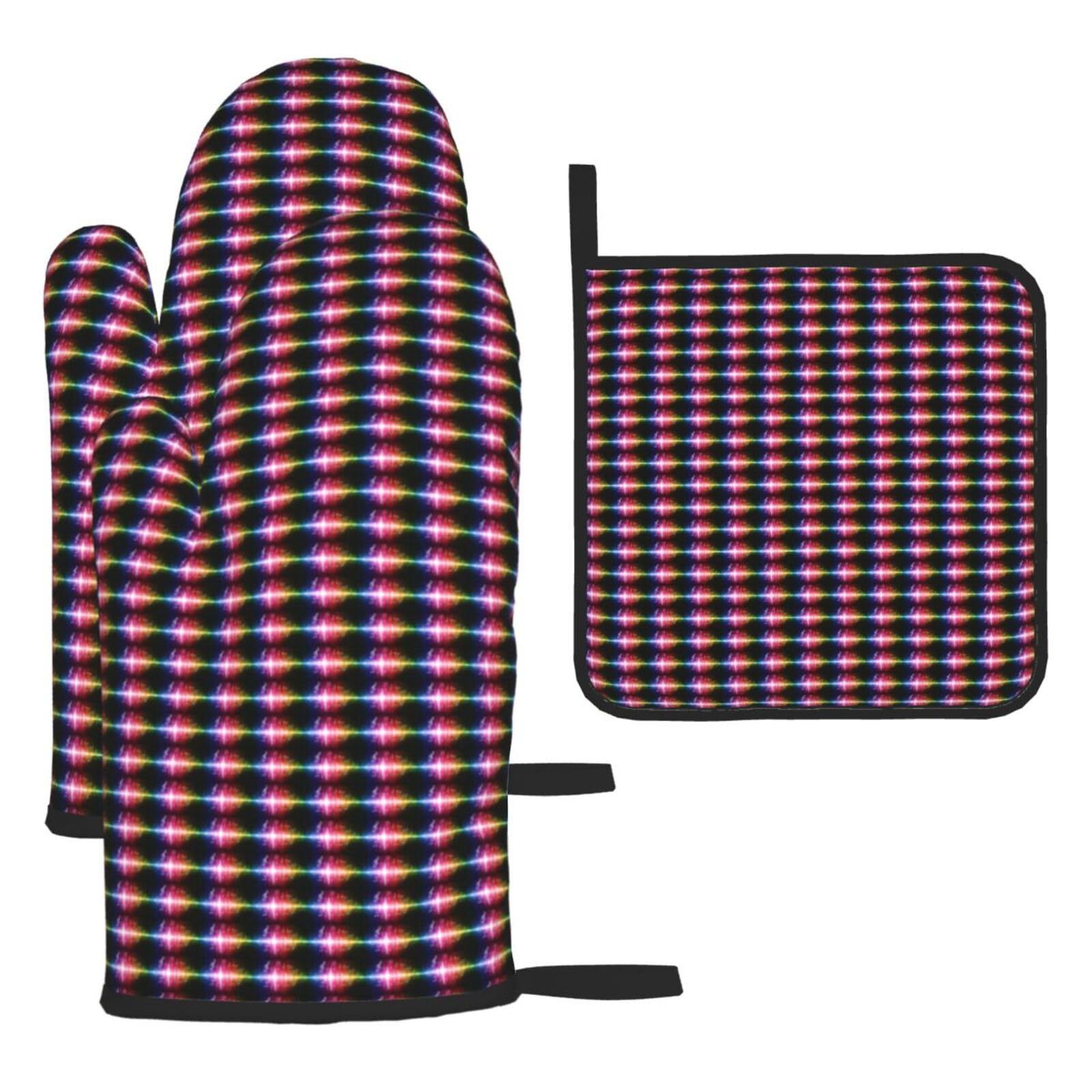 Musics Print Oven Mitts Kitchen Gloves Set Everyday Baking Grilling Microwaving Cooking Gift