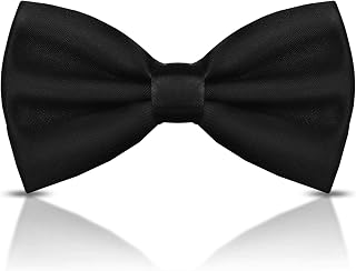 WOXVM Men's Pre-Tied Satin Bow Tie - Solid Color Adjustable Neck Formal Tuxedo Bowtie for Wedding Party Tuxedo