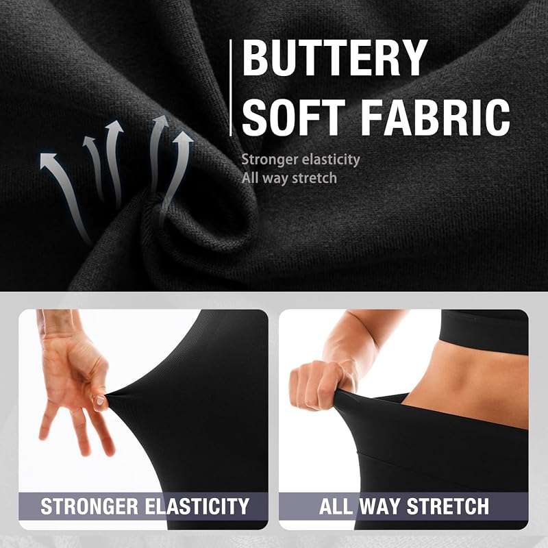 Fawarior High Waisted Leggings for Women, Black XXL image 3