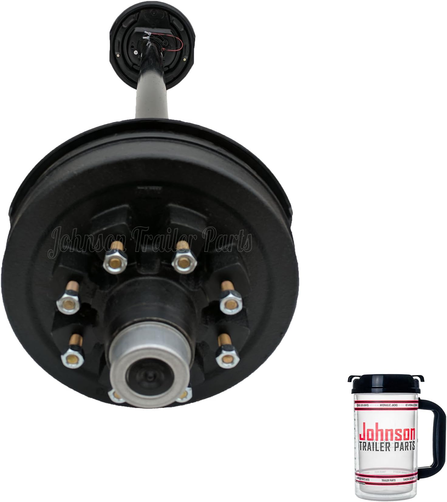 Rockwell American 7,000 lb Electric Brake Trailer Axle - 8 Lug 6.5" Bolt Pattern (85" Hubface - 70" Spring Center)