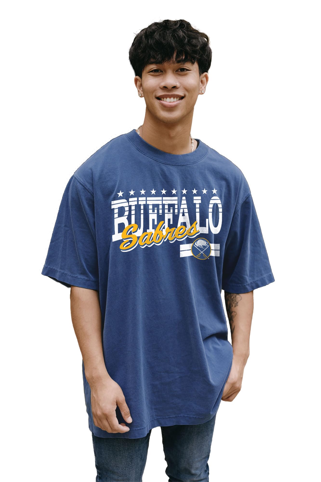 Blue 84 NHL Officially Licensed T-Shirt Throwback Team Color