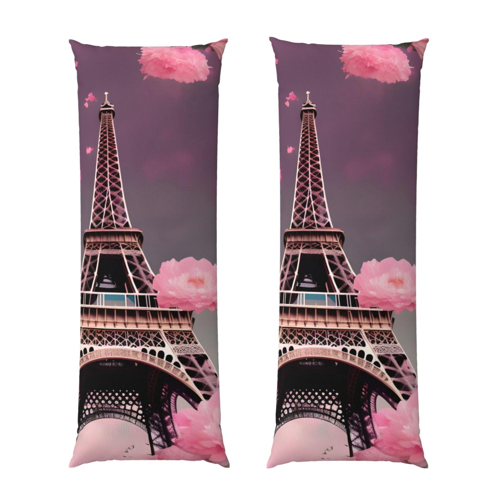 Housse de coussin de corps Paris Tour Eiffel rose pour soulager les tensions du sommeil