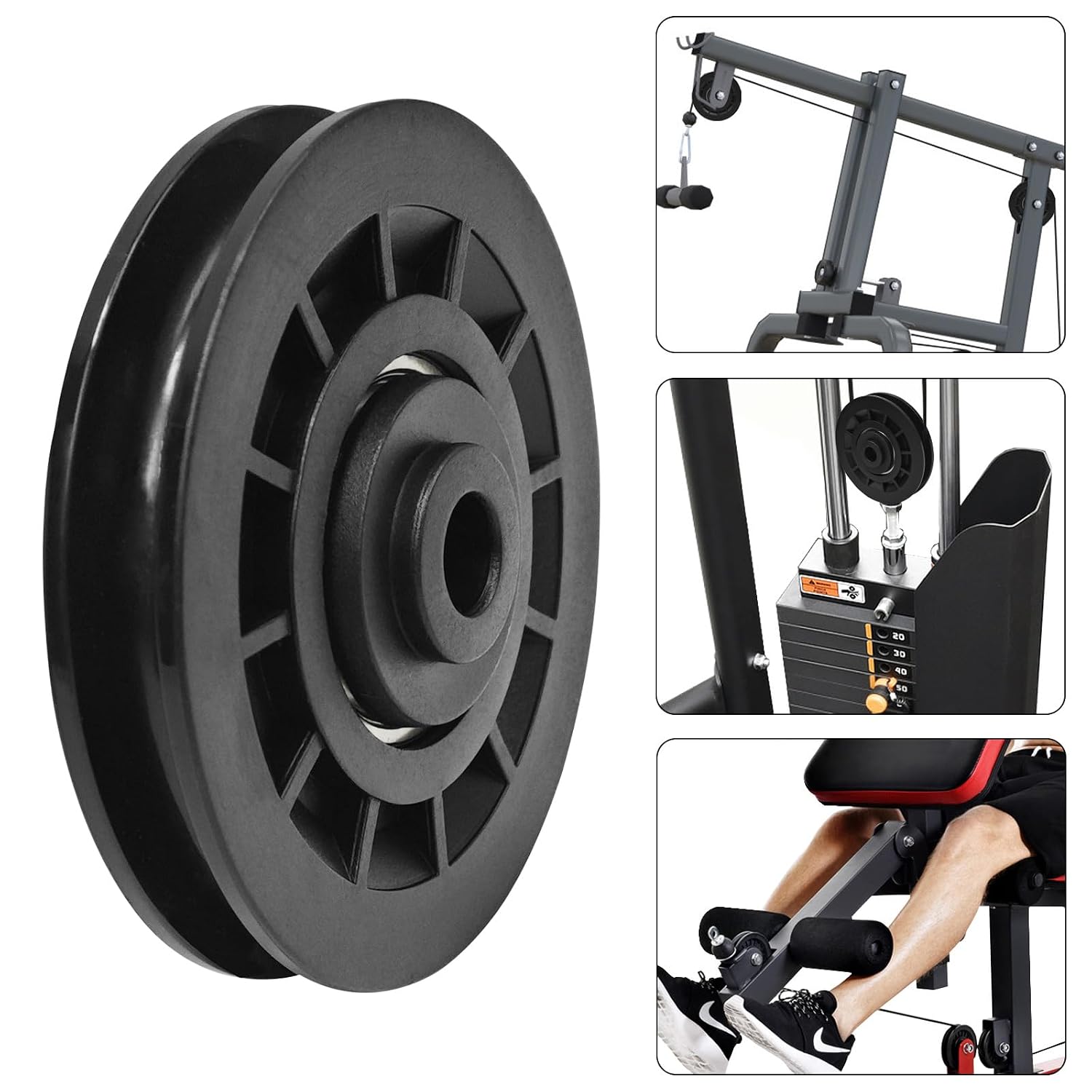 Pulley 78 mm, pulley for ropes, pulleys with ball bearings, pulley, replacement parts, fitness equipment, power station wheels, 2 pieces