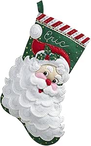 Amazon.com: Bucilla 86648 Jolly Saint Nick Stocking Felt Applique Kit ...