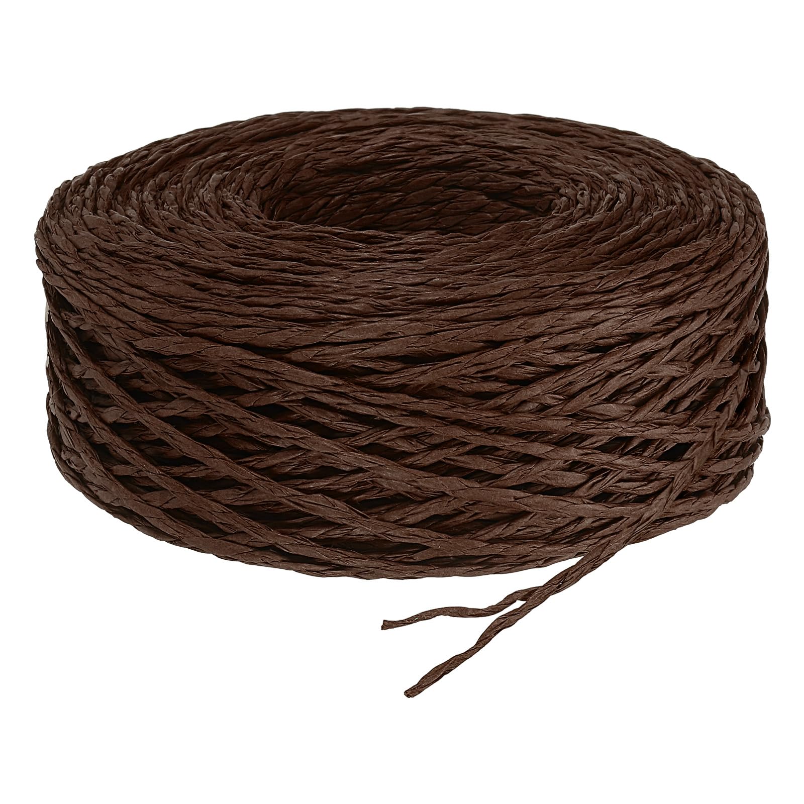 PATIKIL 328 Feet Raffia Ribbon, Raffia Yarn Paper Rope Twine String for Crochet Bags Craft Festival Gifts Bouquets Wrapping, Brown