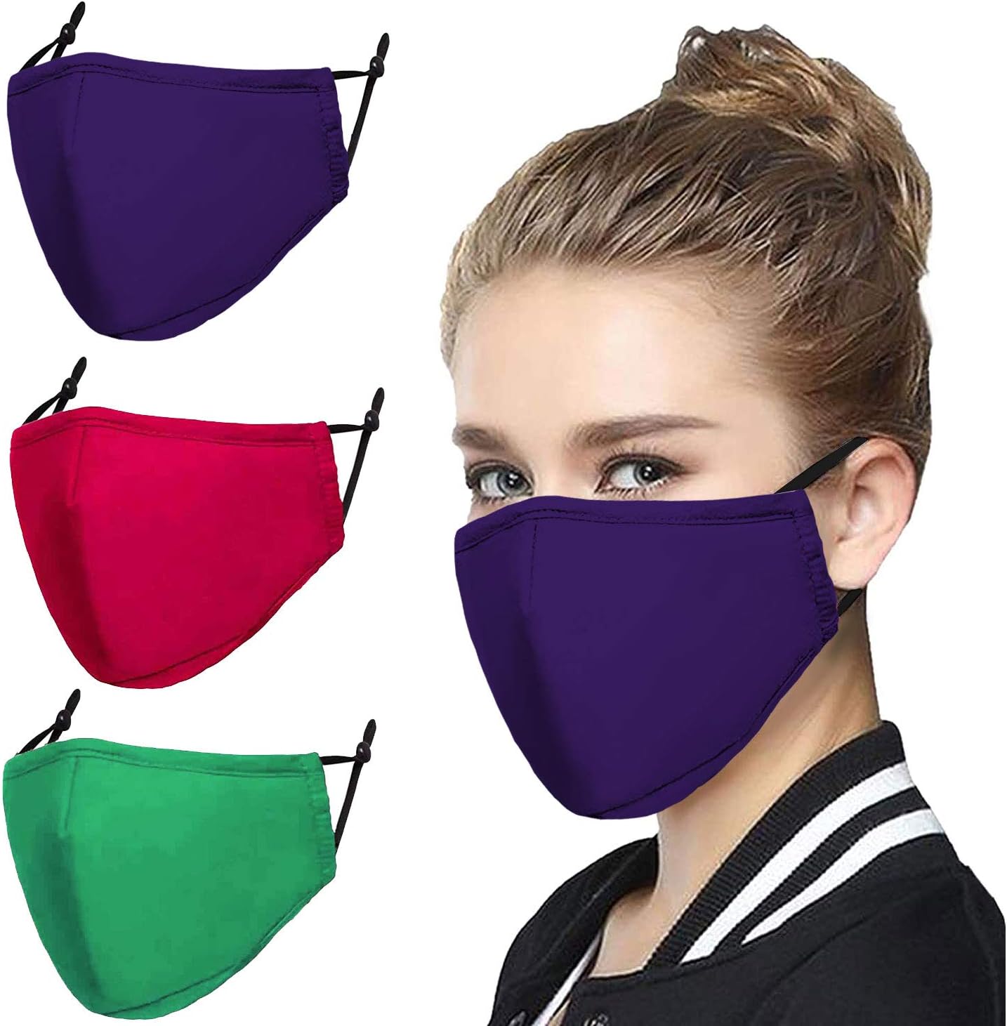 3pc Toddler boy face mask with Comfortable Outdoor Walk Adjustable Nose