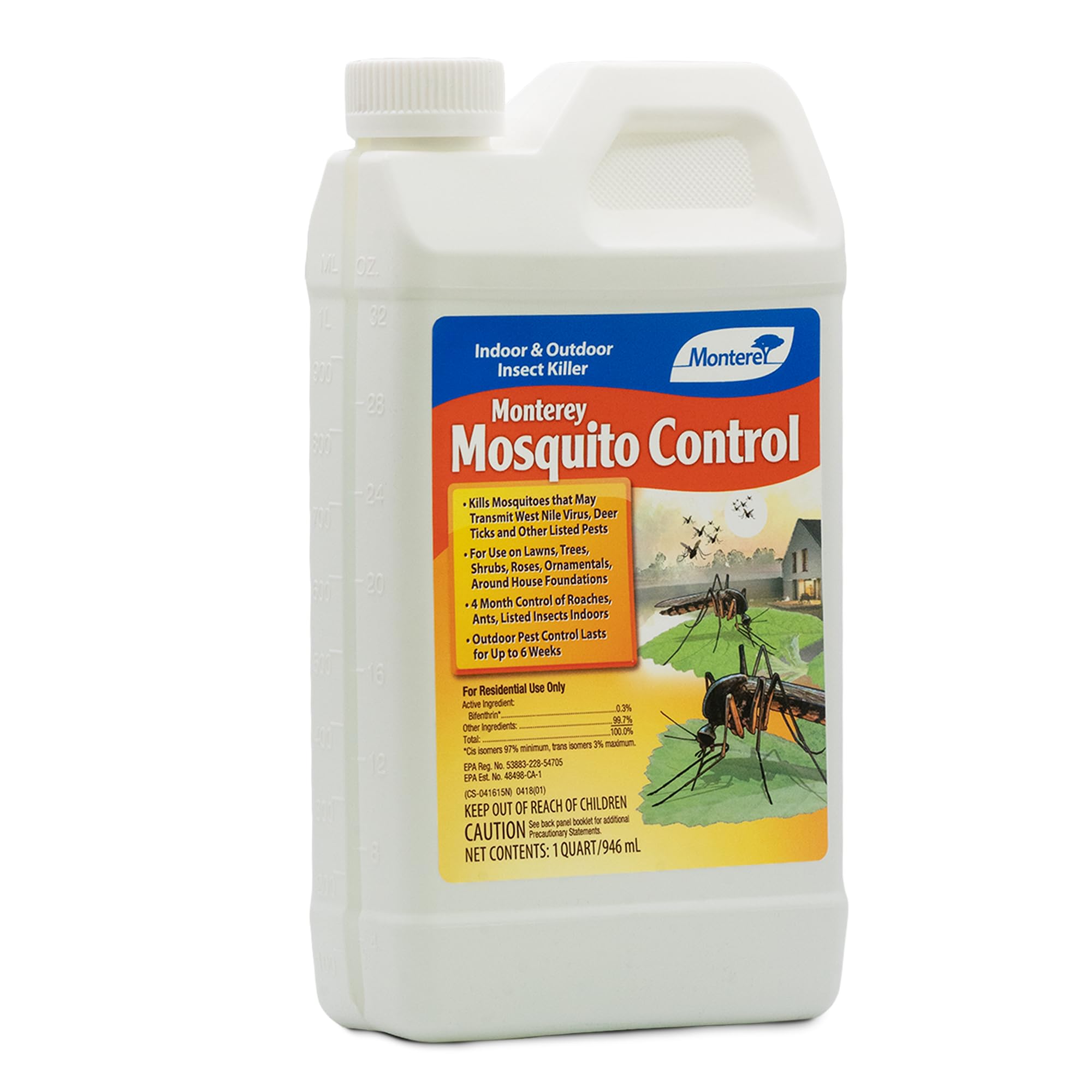 Monterey Mosquito Control - Indoor and Outdoor Insect Killer - Apply with Sprayer - 31 oz