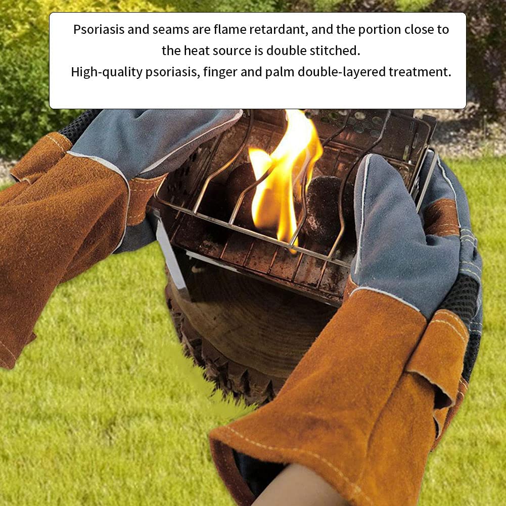 Rękawice odporne na ciepło Rękawice Grillowe Rękawice BBQ Gotowanie Mitts Mitts Piekarnik Rękawiczki do pieczenia Grill Grill (kawa 1 para) (Color : Brown)