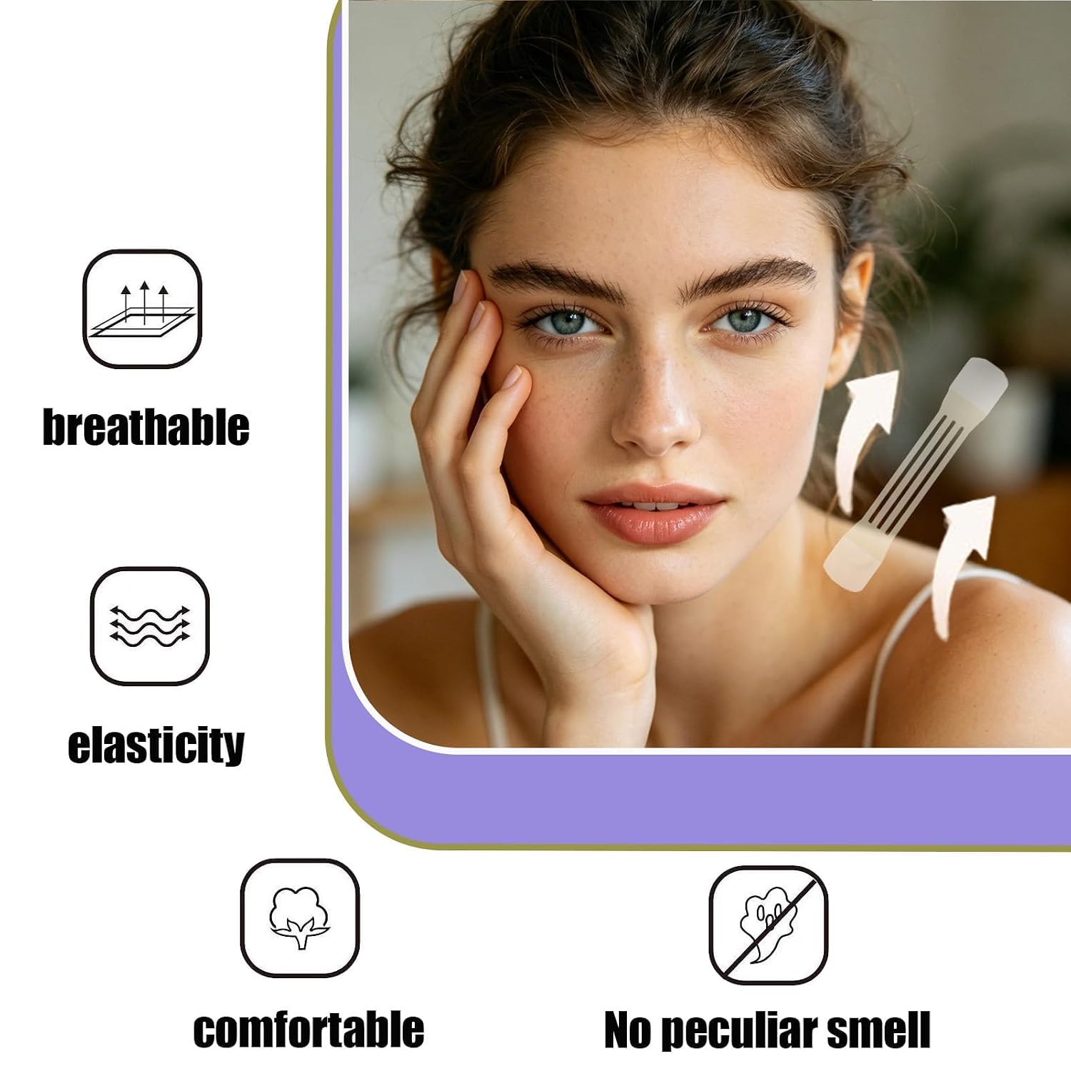 1 Set (24 Pcs) Neck Lift Tape Invisible Behind Neck, Surface-Tone Lifting Strips, Double Chin Contour Enhancer Helps Sculpt Jawline & Smoother Neckline