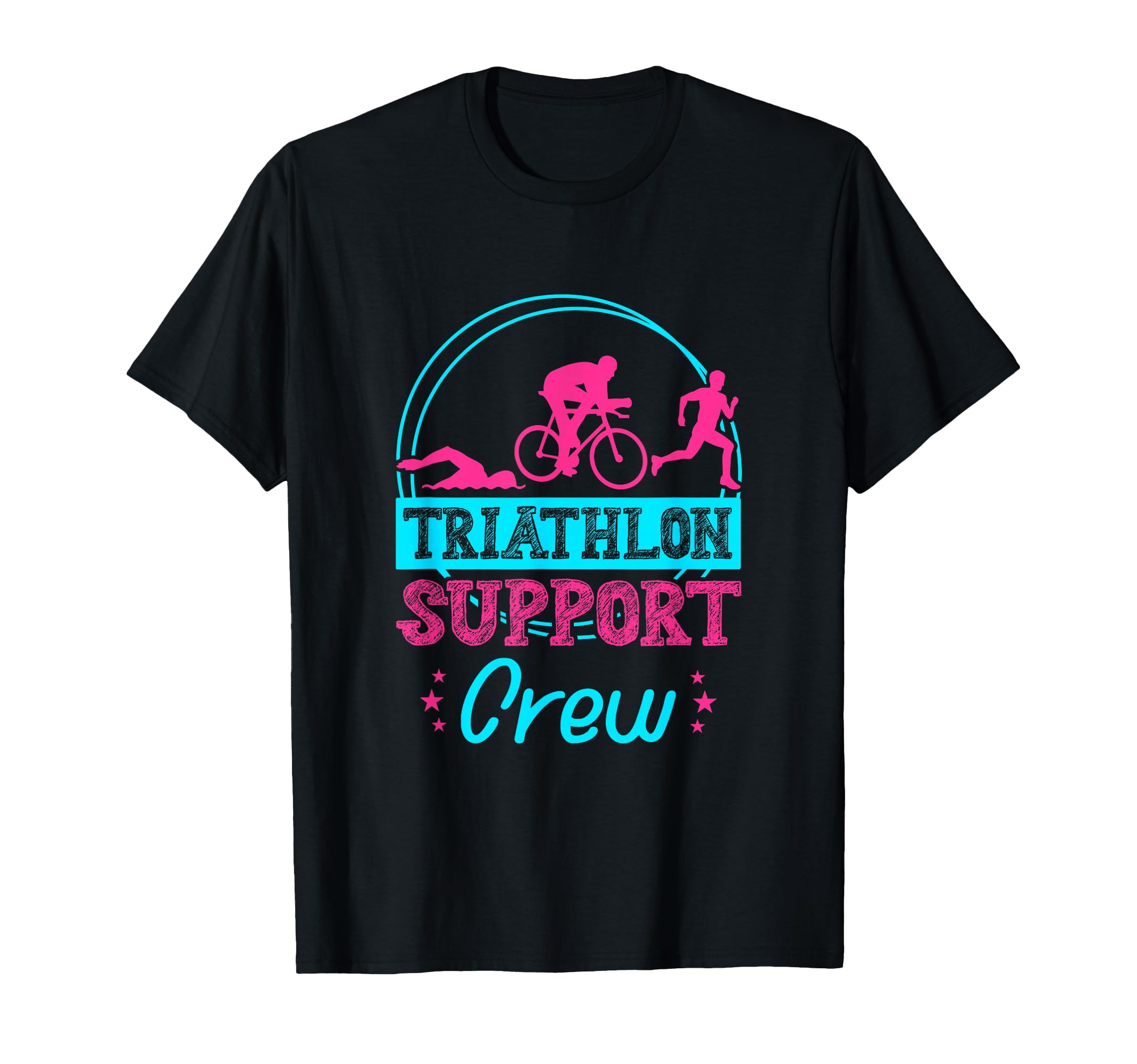 Triathlon Support Crew Running Cycling Swimming Triathlete T-Shirt