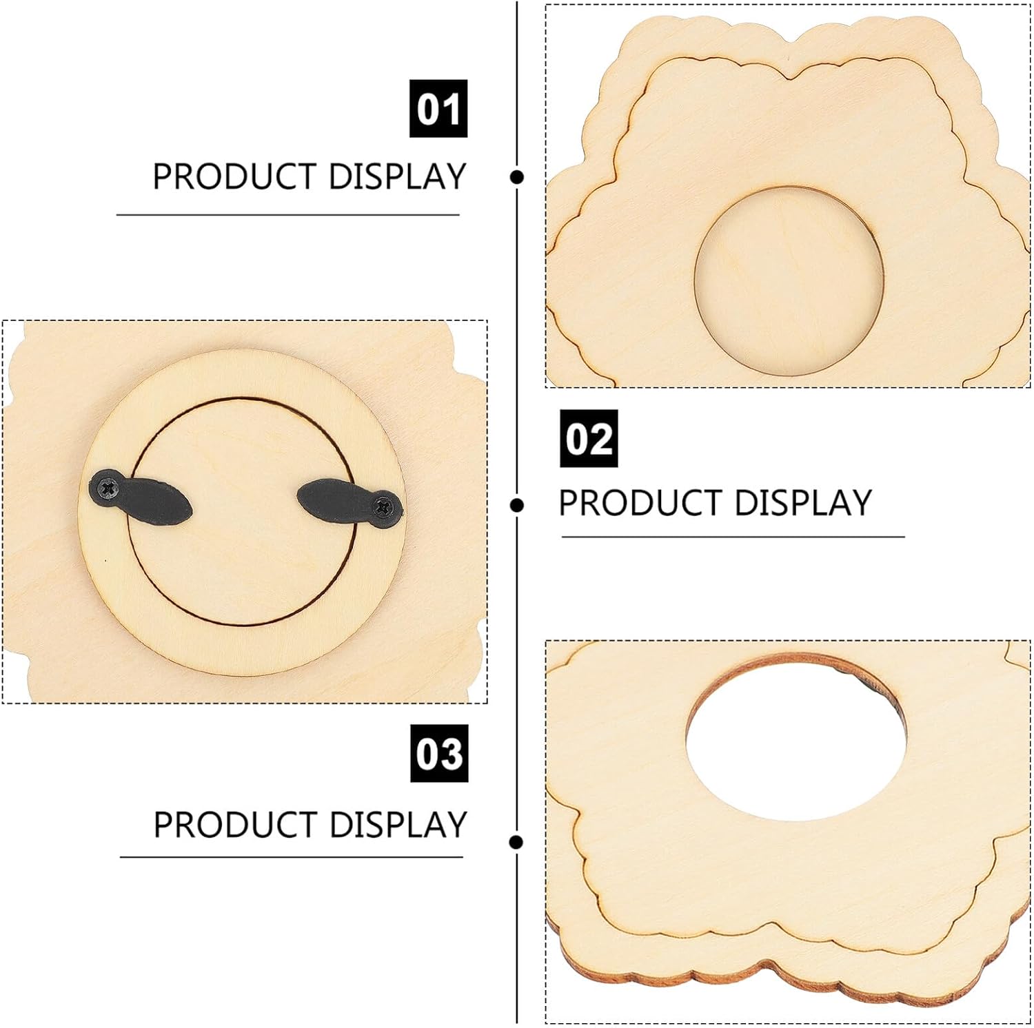 5 Pcs Wooden DIY Mini Photo Frame for Boys and Girls Xmas Crafts
