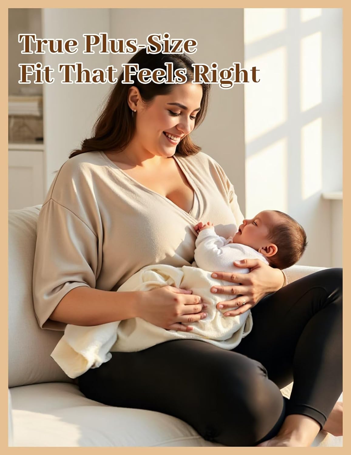 Fotociti Plus Size Maternity Leggings with Pockets Over The Belly,Pregnancy Pants for Casual Yoga Workout Lounge - Image 4