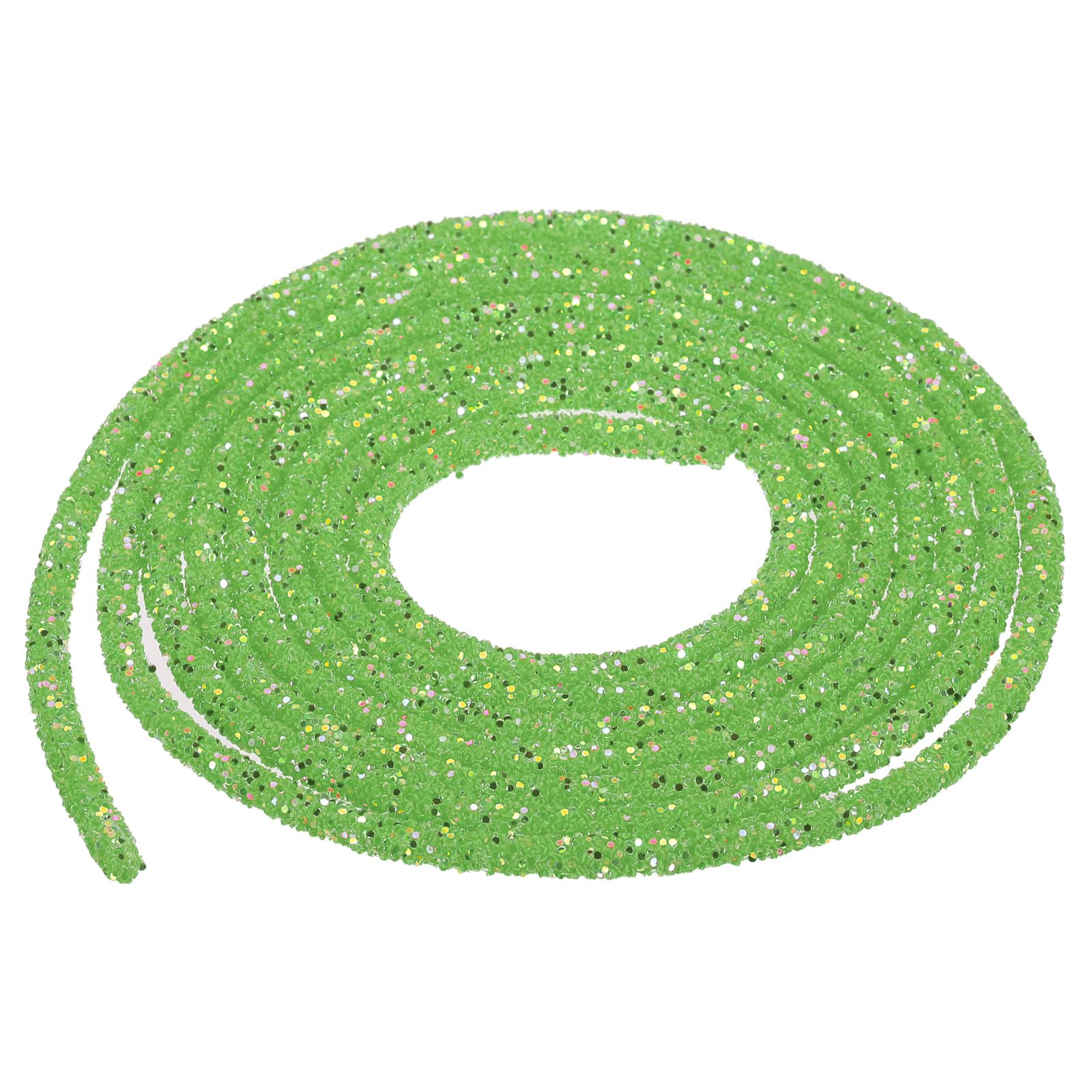 sourcing map 5 Yard 6mm 0.24 inch Glitter Sequins Rope Sequins Rhinestone Tube Cord for DIY Wedding Dresses Costume Clothing Shoes Jewelry Accessory Clear White — view 165