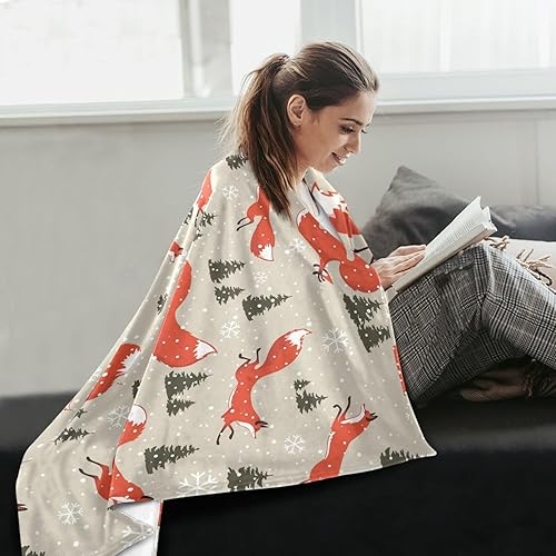 Miniatura 6 de KLL Beautiful Christmas with Eorgeous Foxes Blankets & Throws 50"x60" Warm All Season Use Blanket for Bedroom, Camping, Living Room