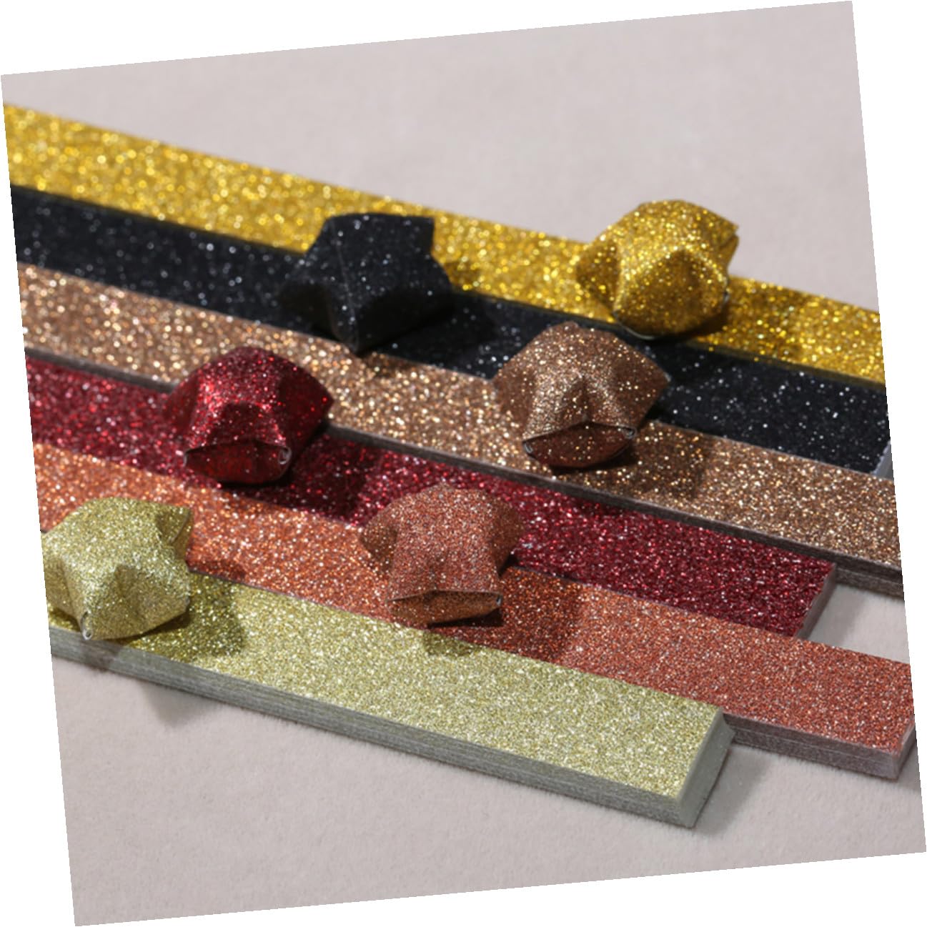 jojofuny 60 Confezioni Carta per Origami Stelle Glitterate Coloratper Fai da Te Creativo Carta Resistente per Progetti Artigianali Scuola
