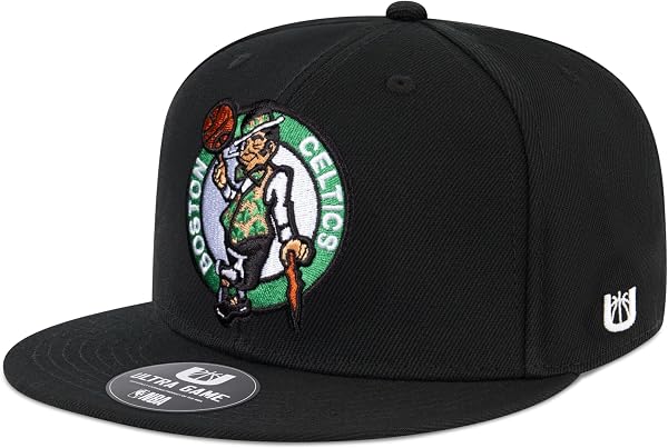 Ultra Game Men NBA Official Twill Snap Back Ultimate Black Baseball Cap Hat