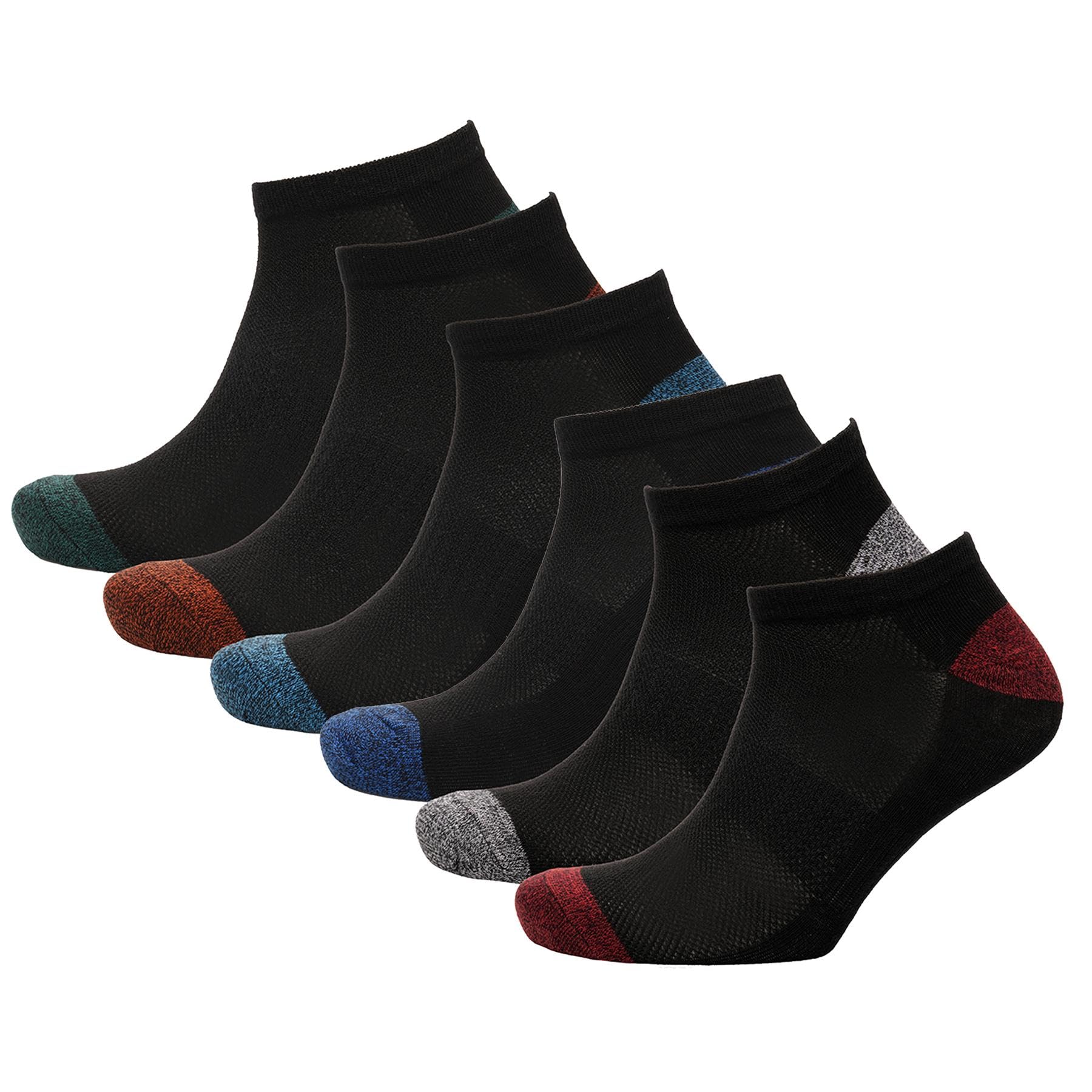 A2z Men's Assorted A Heel And Toe Twist Yarn Trainer Socks Comfortable And Stylish Pack Of 6 - Socks Az0301 6 Pack Asstd A 6-11