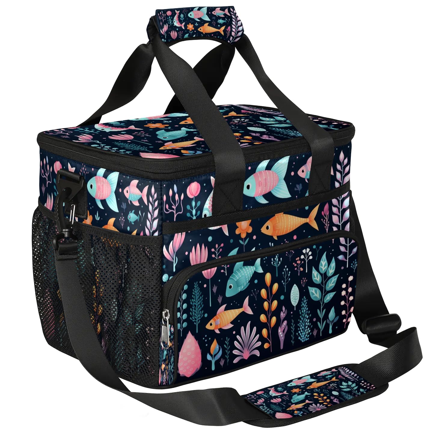 Lunch Box for Men Heavy Duty Insulated Lunch Bag for Women Ocean Fish Lunchbox for Adults Lunch Cooler