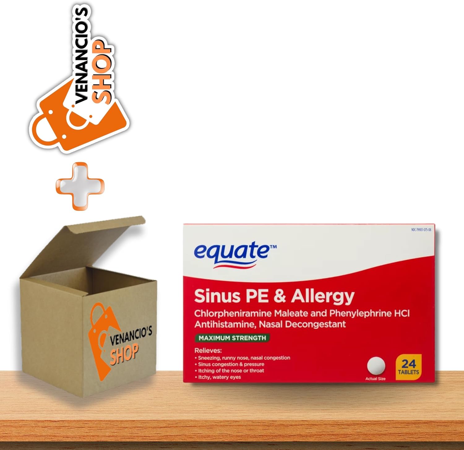 Equate Sinus & Allergy Relief PE Tablets, Maximum Strength