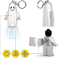 Vista 6 de LEGO Minifigures Keychain Light - Ghost (KE48H), Extra-Large 3 Inch Tall Figure, Keyring & Backpack Charm – Posable Accessory with Lights