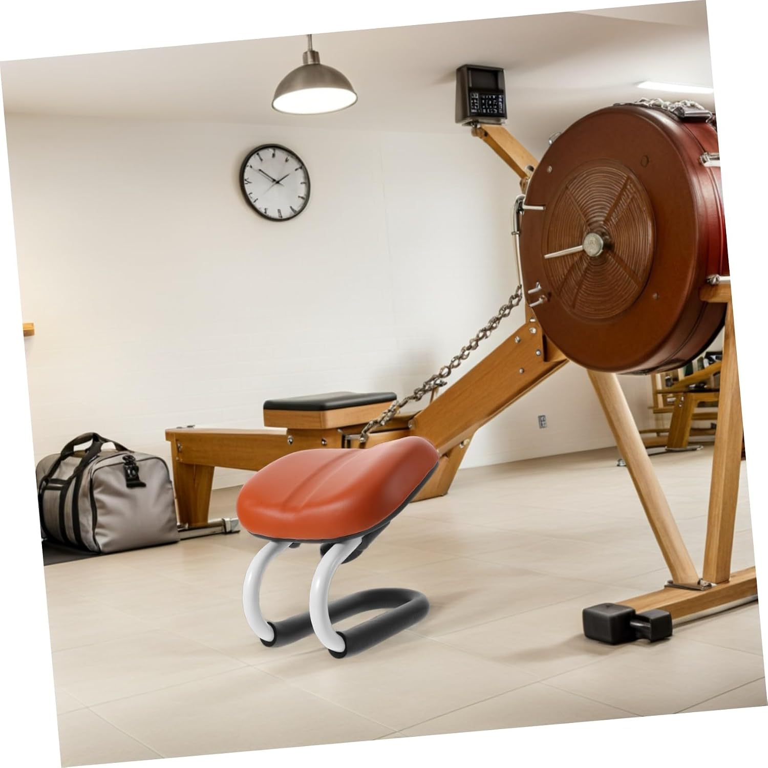 Toddmomy Brown Metal Leather Kneeling Meditation Stool for Studio Use | 25.50 X 21.50x21.50cm Size, Lightweight Build, Stable Support, Non-slip Base for Meditation Spaces