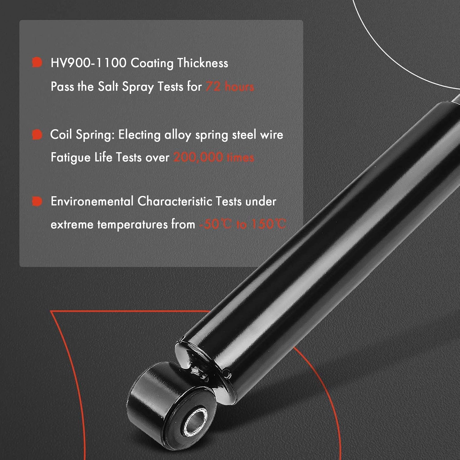 A-Premium Front and Rear Shock Absorber Compatible with Dodge Ram 1500 1994-2001, Ram 2500 1994-2002, Ram 3500 1995-2002, Ram 3500 1994-2002, RWD, 4-PC Set
